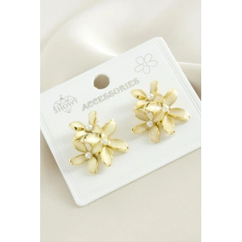 Çiçek Mineli Küpe