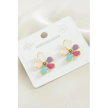 Çiçek Mineli Küpe