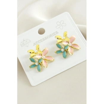 Çiçek Mineli Küpe