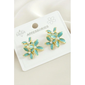 Çiçek Mineli Küpe