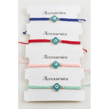 Çiçek Nazar Makrome Örgülü Bileklik