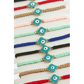 Çiçek Nazar Makrome Örgülü Bileklik