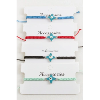 Çiçek Nazar Makrome Örgülü Bileklik