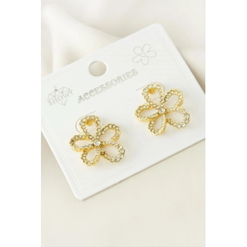 Çiçek Taşlı Küpe