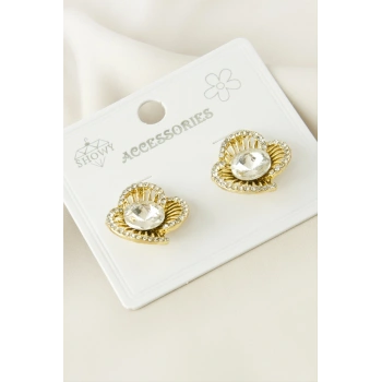 Çiçek Taşlı Küpe