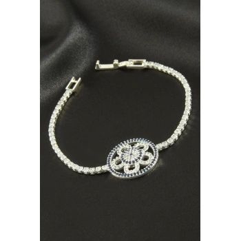 Çiçek Zirkon Taşlı Çocuk Bileklik 16 cm