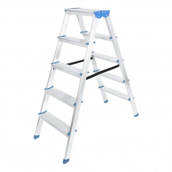 ÇİFT BASAMAKLI ALÜMİNYUM METAL MERDİVEN YÜKSEKLİK 115CM BAŞ GENİŞLİK 8CM