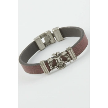 Çift Başlı Kartal Suni Deri Bileklik