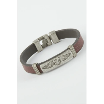 Çift Başlı Kartal Suni Deri Bileklik