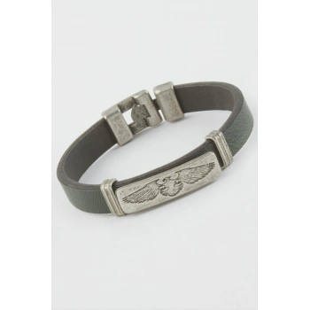 Çift Başlı Kartal Suni Deri Bileklik