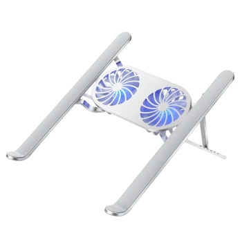 ÇİFT FANLI TAŞINABİLİR ALÜMİNYUM NOTEBOOK SOĞUTUCU STAND (4887)