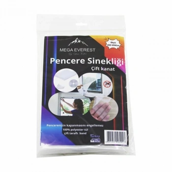 ÇİFT KANAT TÜL PENCERE SİNEKLİK 100X150CM - 5MT BANT (4887)