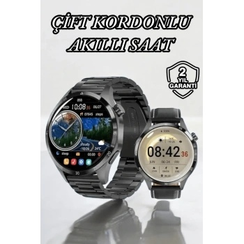 Çift Kordonlu Yüksek Çözünürlüklü Akıllı Saat Uyku İzleyici & Spor Modları