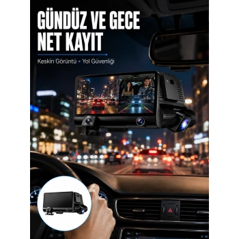 Çift Lens Araç Güvenlik Kamerası G Sensörlü Full Hd Yeni Nesil