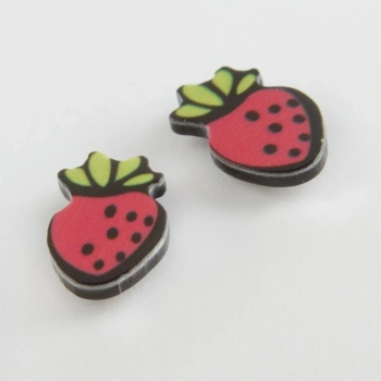 Çilek Mıknatıslı Plastik Çocuk Küpesi