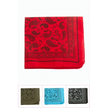 Çini Desenli Keten Bandana 50*50