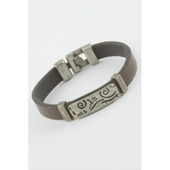 Çini Desenli Suni Deri Bileklik