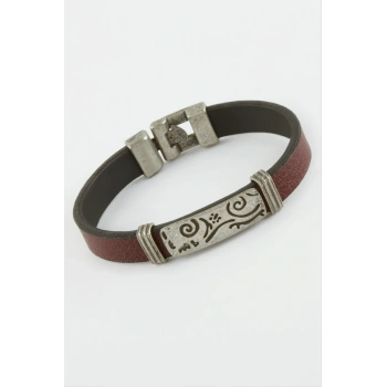 Çini Desenli Suni Deri Bileklik