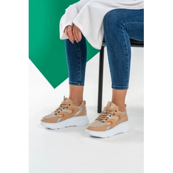 Cintia Nude Oranj Bağcıklı Spor Ayakkabı