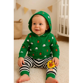 Civciv Desenli 2li % 100 Pamuk Erkek Bebek Takımı