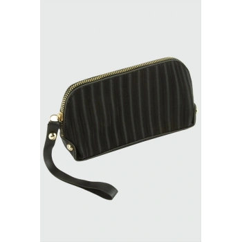 Çizgili Dikdörtgen Deri Cüzdan