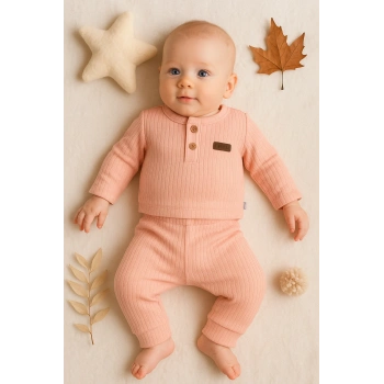 Çizgili Kumaş % 100 Pamuk 2li Unisex Takım