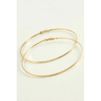 Çizgili Metal Halka Küpe 8-9-10 cm