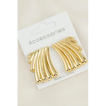 Çizgili Yeni Sezon Metal Küpe