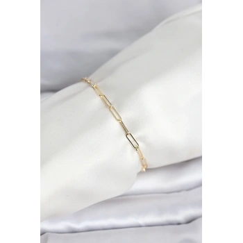 CM 14K Gold Renk Ataç Zincir Model Kadın Bileklik - TJ-BB8283