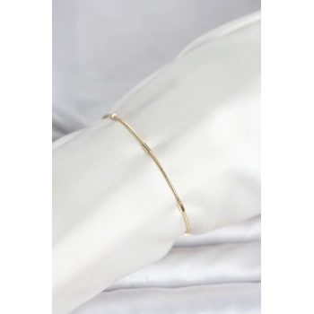 CM 14K Gold Renk Barlı Yılan Zincir Model Kadın Bileklik - TJ-BB8277