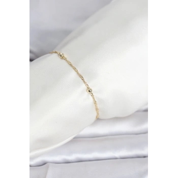 CM 14K Gold Renk Burgu Topçuk Model Kadın Bileklik - TJ-BB8281