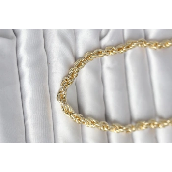 CM 14K Gold Renk Kalın Burgu Zincirli Model 60 cm Kadın Kolye TJ-BKO10997