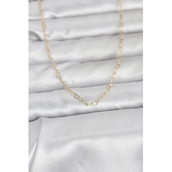 CM 14K Gold Renk Kalp Zincirli 60 cm Kadın Kolye - TJ-BKO10953