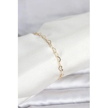 CM 14K Gold Renk Kalpli Zincir Model Kadın Bileklik - TJ-BB8278