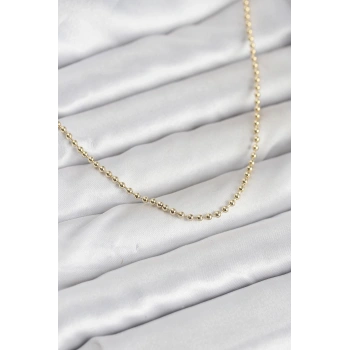 CM 14K Gold Renk Top Zincirli Model 60 cm Kadın Kolye - TJ-BKO10937