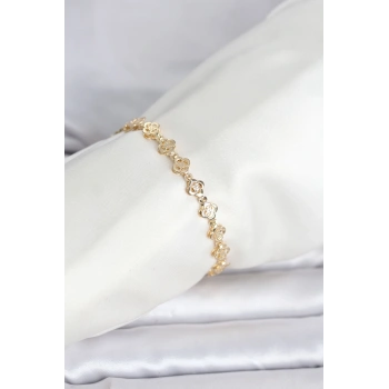 CM 14K Gold Renk Yonca Model Kadın Bileklik - TJ-BB8290