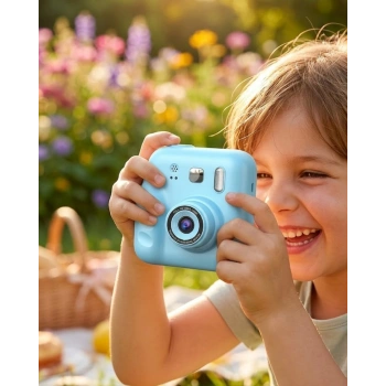 Çocuk Kamera Anında Baskı Özellikli 4 Rulo Kağıt Ve 5 Kalem Hediyeli