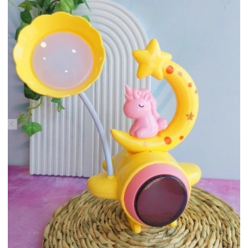 Çocuk Odası Ay ve Unicorn Desenli Gece Lambası