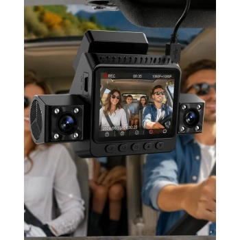 Çok Lensli Araç Kayıt Kamerası G Sensörlü Döngüsel Video Sistemi