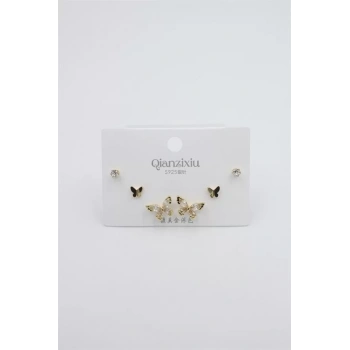 Çoklu Set Küpe - Altın