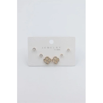 Çoklu Set Küpe - Altın