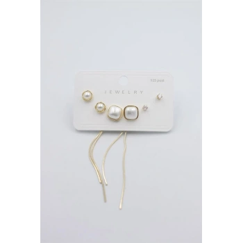 Çoklu Set Küpe - Altın