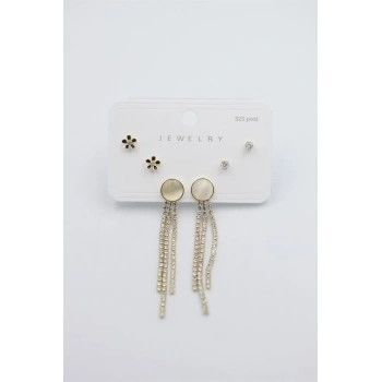 Çoklu Set Küpe - Altın