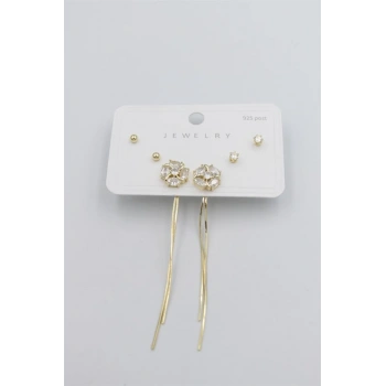 Çoklu Set Küpe - Altın