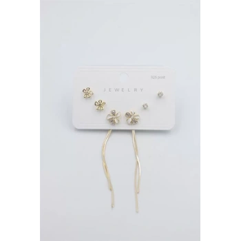 Çoklu Set Küpe - Altın