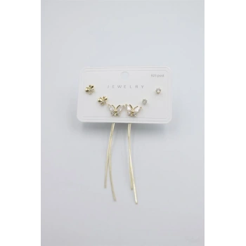 Çoklu Set Küpe - Altın