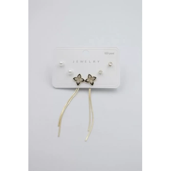 Çoklu Set Küpe - Altın