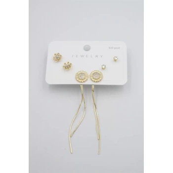 Çoklu Set Küpe - Altın