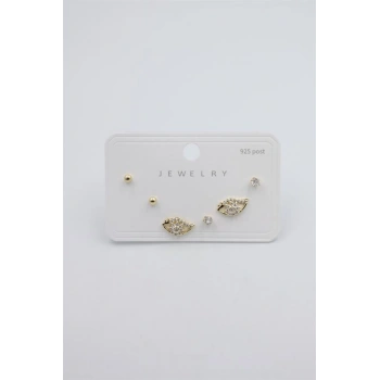 Çoklu Set Küpe - Altın