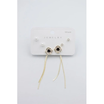 Çoklu Set Küpe - Altın